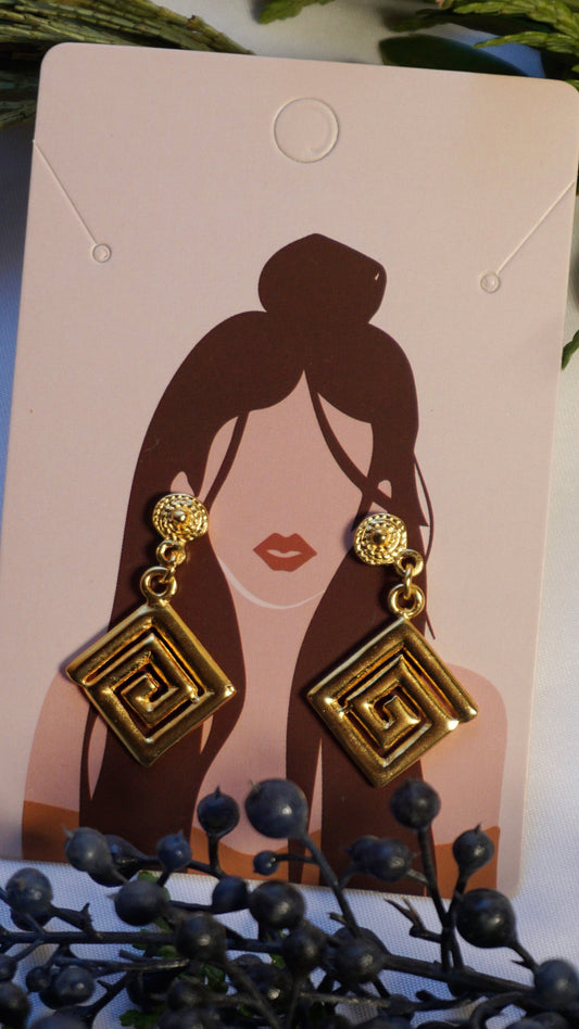 24k Greek Goddess Medium Earrings