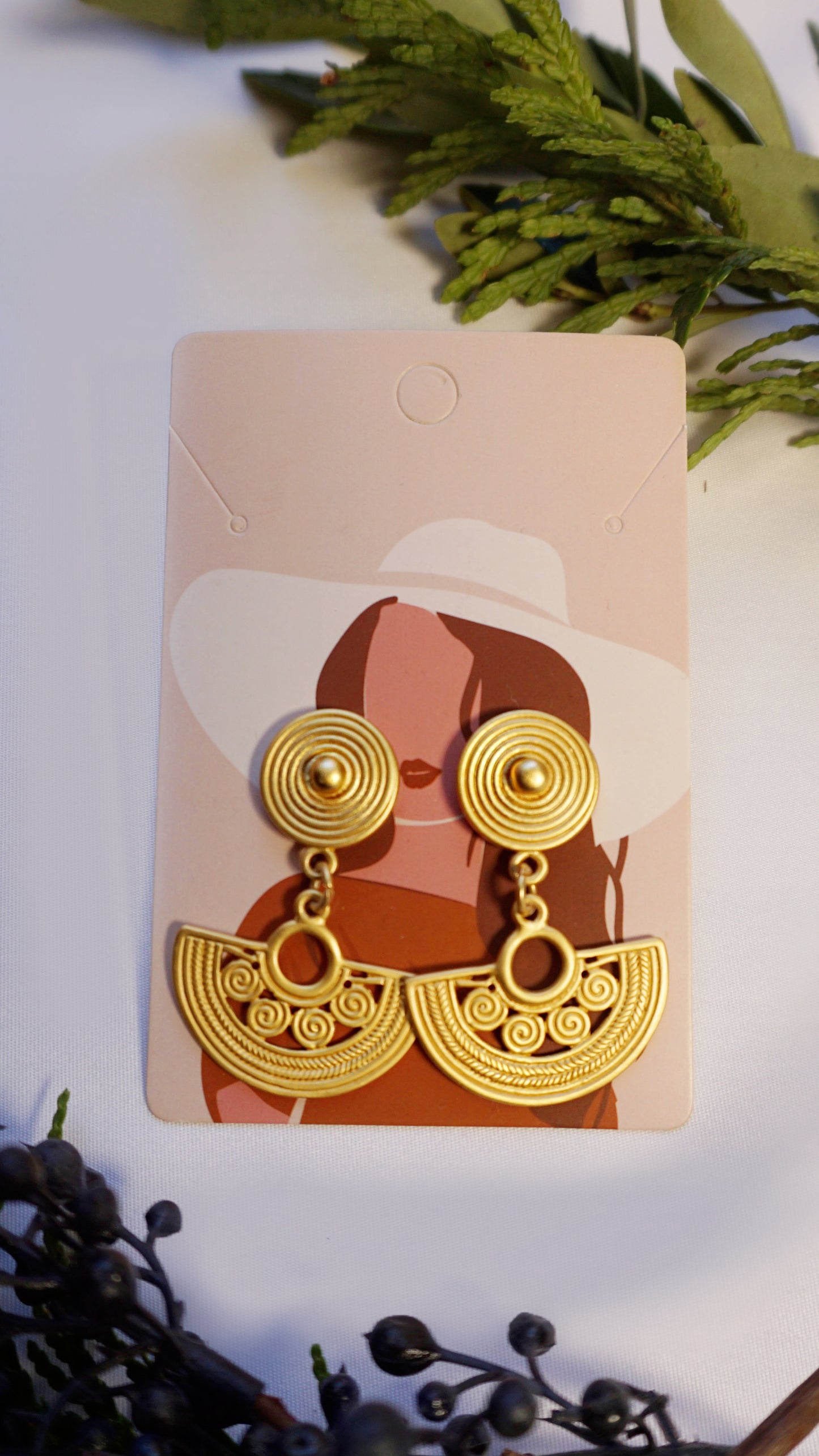 24k Indigenous Princess Earrings